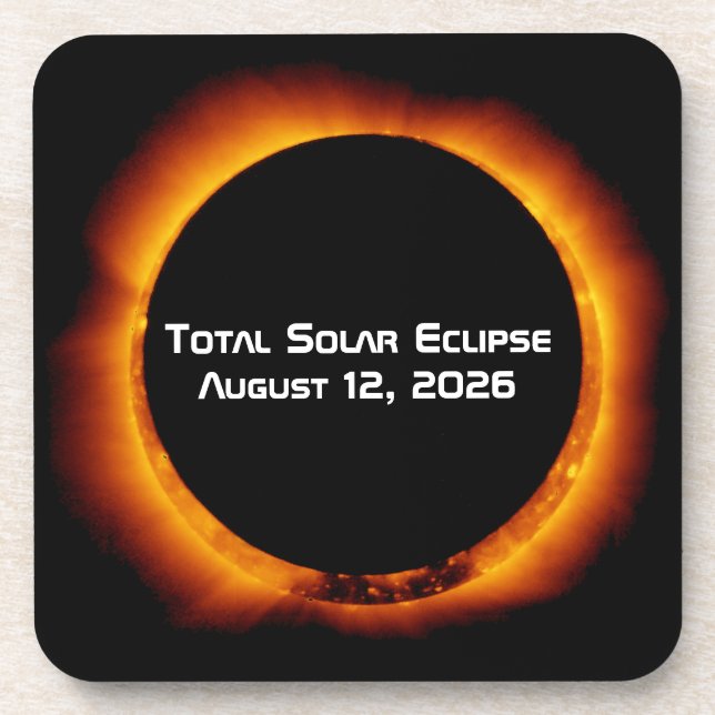 Dessous-de-verre Éclipse solaire totale de 2026 (Devant)