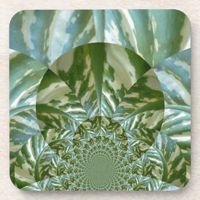 Dessous-de-verre Eco Green Camo Kaleidoscope Art Design d'impressio (Devant)