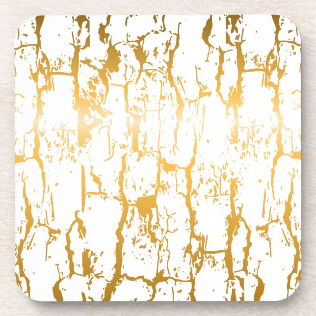 Dessous-de-verre Écorce d'arbre dorée fissurée (Devant)