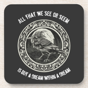 Dessous-de-verre Edgar Allan Poe Poète Auteur Dream Raven Médallion