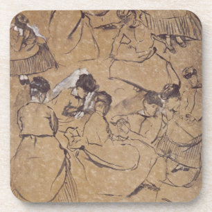 Dessous-de-verre Edgar Degas   douze études des femmes dans le