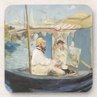 Dessous-de-verre Edouard Manet - Monet Peinture sur son Studio Boat