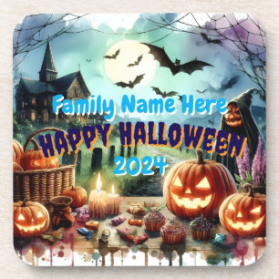 Dessous-de-verre Eerie Halloween Night Watercolor