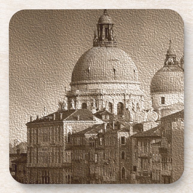 Dessous-de-verre Effet Papier Sepia Venise Grand Canal (Devant)