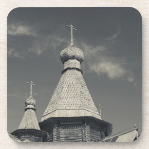 Dessous-de-verre église orthodoxe russe traditionnelle en bois