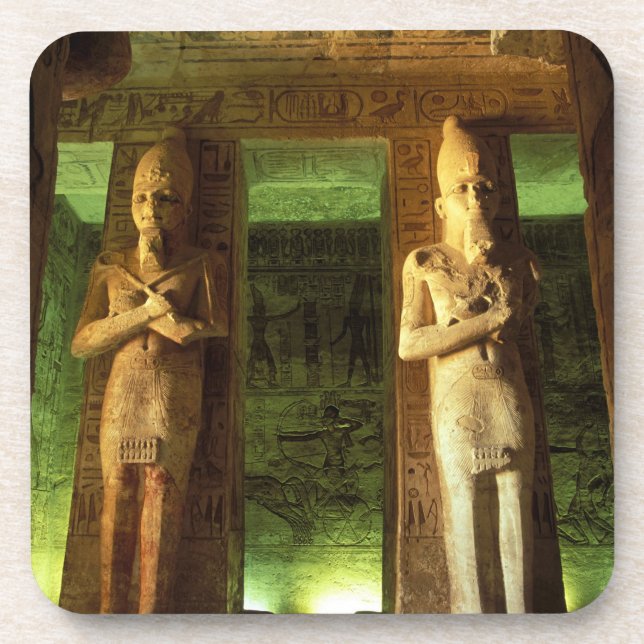 Dessous-de-verre Égypte, Abu Simbel, Statue de Ramsès II, (Devant)