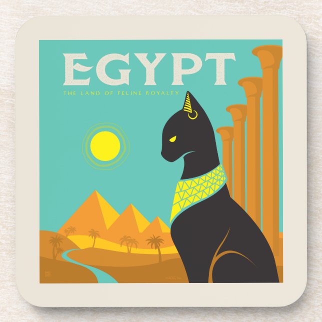 Dessous-de-verre Égypte | Terre du Pourcentage Feline (Devant)
