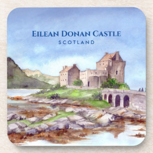 Dessous-de-verre Eilean Donan Castle Scotland Watercolor Painting