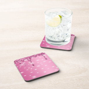 Dessous de verre élégant à effet de goutte scintil