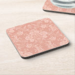 Dessous-de-verre Elegant Chic Floral Damask-Peach<br><div class="desc">Elegant vintage-inspirred floral damask design featuring chic monochrome light-on-dark pastel peach flowers,  leafy scrolls and swaging of delicate lacy ribbons. This pattern is seamless and can be scaled up or down.</div>