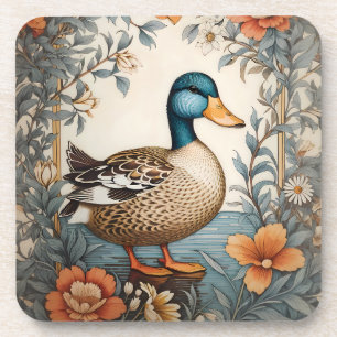 Dessous-de-verre Élégant Cute Plump Canard Vintage Floral