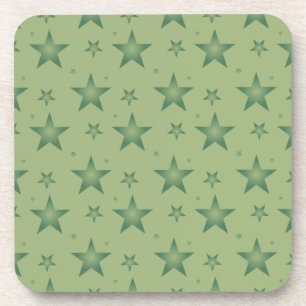 Dessous-de-verre Élégant et élégant Olive Stars sur Sage Green