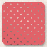 élégant faux rose or rouge pois