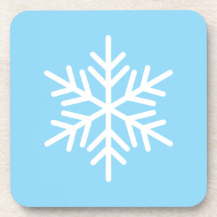 Dessous-de-verre Élégant Flocon De Neige Blanc Nordique Chic Sur Bl