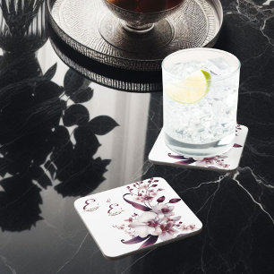 Dessous-de-verre Élégant floral personnalisé