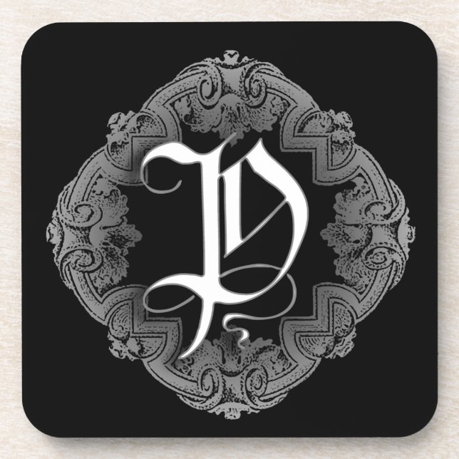 Dessous-de-verre Élégant Goth Initial P (Devant)