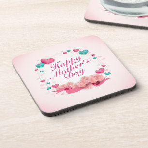 Dessous-de-verre Elegant Happy Mother's Day Candy Hearts Coaster