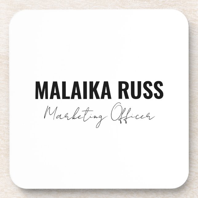 Dessous-de-verre Elegant Modern Minimalist Personalized Name Design (Devant)
