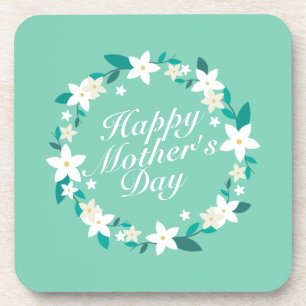 Dessous-de-verre Elegant Mother's Day Floral Wreath Coaster