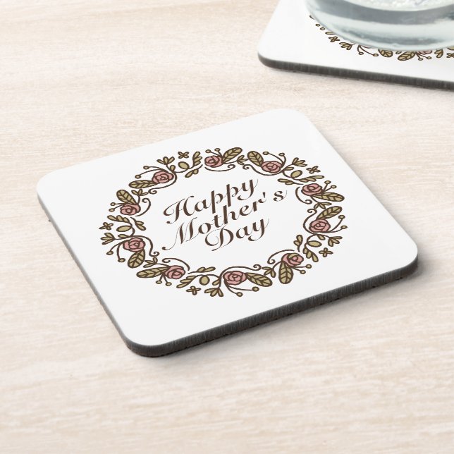 Dessous-de-verre Elegant Mother's Day Floral Wreath | Coaster (Côté gauche)