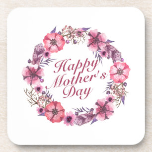 Dessous-de-verre Elegant Mother's Day Floral Wreath Coaster