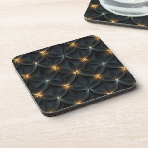 Dessous-de-verre Élégant Motif Abstrait avec lumière dorée