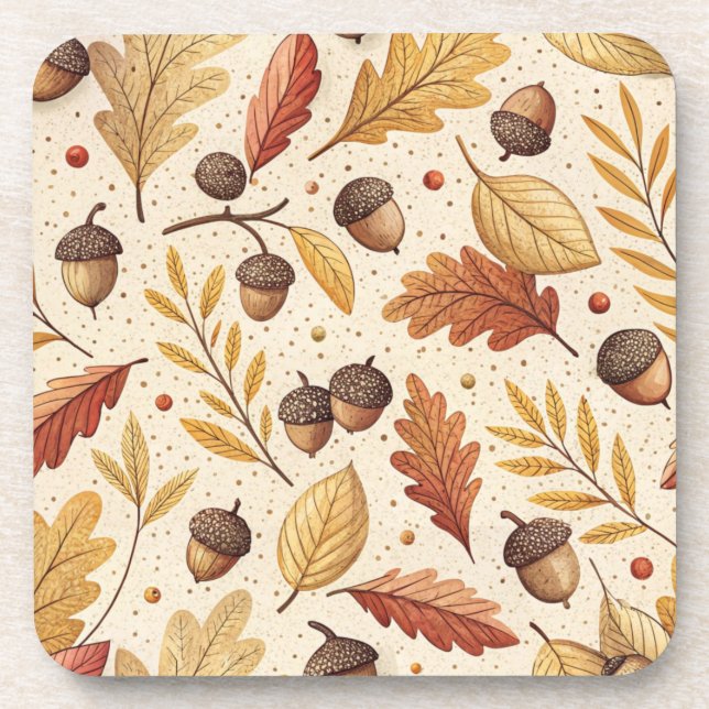 Dessous-de-verre Élégant Motif Automne (Devant)