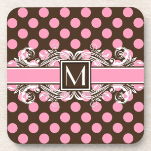 Dessous-de-verre Élégant Motif de points géométriques monogrammes