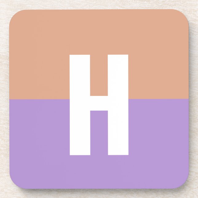 Dessous-de-verre Élégant Pastel Colorblock Monogramme Lettre initia (Devant)