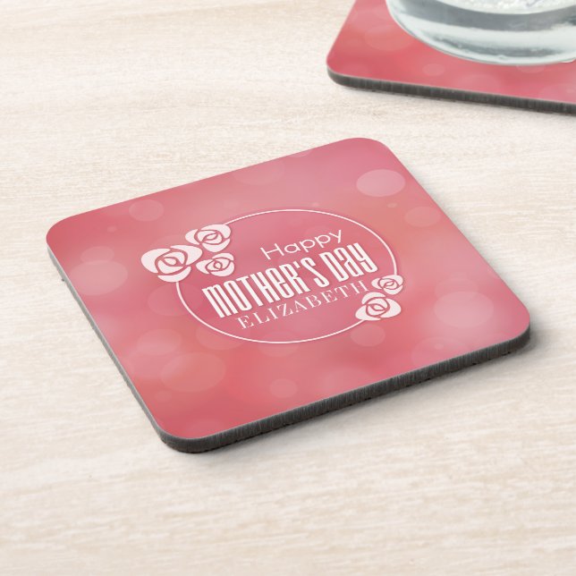 Dessous-de-verre Elegant Personalized Happy Mother's Day | Coaster (Côté gauche)