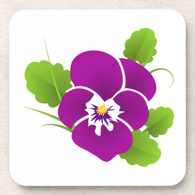 Dessous-de-verre Élégant Purple Pansy (Devant)