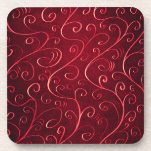 Dessous-de-verre Elegant Red Swirl Pattern