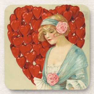 Dessous-de-verre Élégant Rétro Romantique Saint-Valentin, John Wins