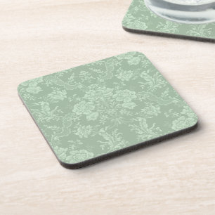 Dessous-de-verre Élégant romantique chic floral vert Damask-Sage
