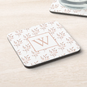 Dessous-de-verre Élégant Rose Monogramme Or