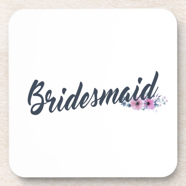 Dessous-de-verre Élégante calligraphie Mariage de Bridesmaid | DESS (Devant)