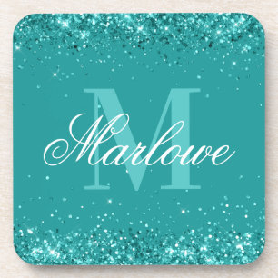 Dessous-de-verre Elégante Parties scintillant Turquoise bleu vert M