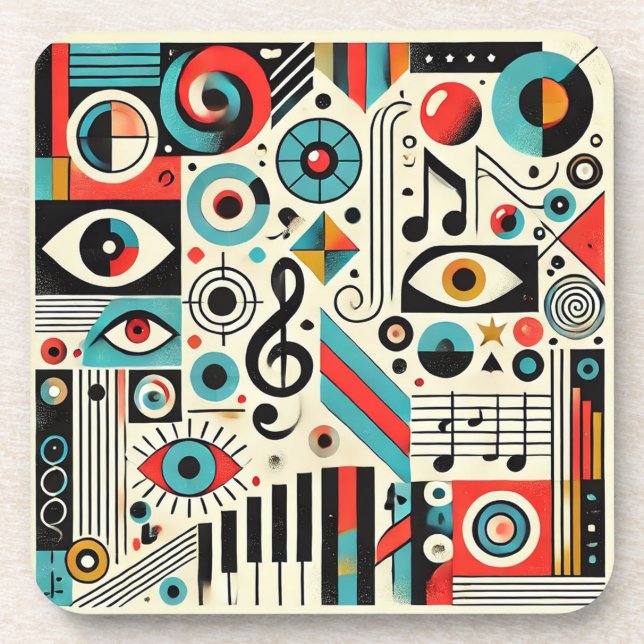 Dessous-de-verre Éléments musicaux et artistiques (Devant)