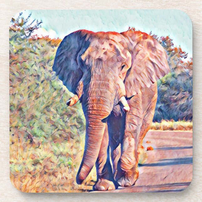 Dessous-de-verre éléphant aquarell (Devant)