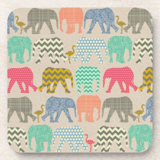 Dessous-de-verre éléphants et flamants