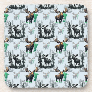 Dessous-de-verre Elk Moose Antlers Deer Design Motif