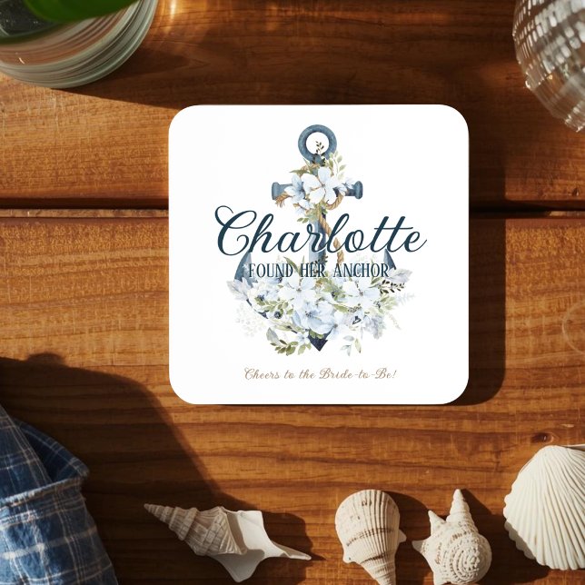 Dessous-de-verre Elle a trouvé son ancre : une fête prénuptiale sur (Créateur téléchargé)