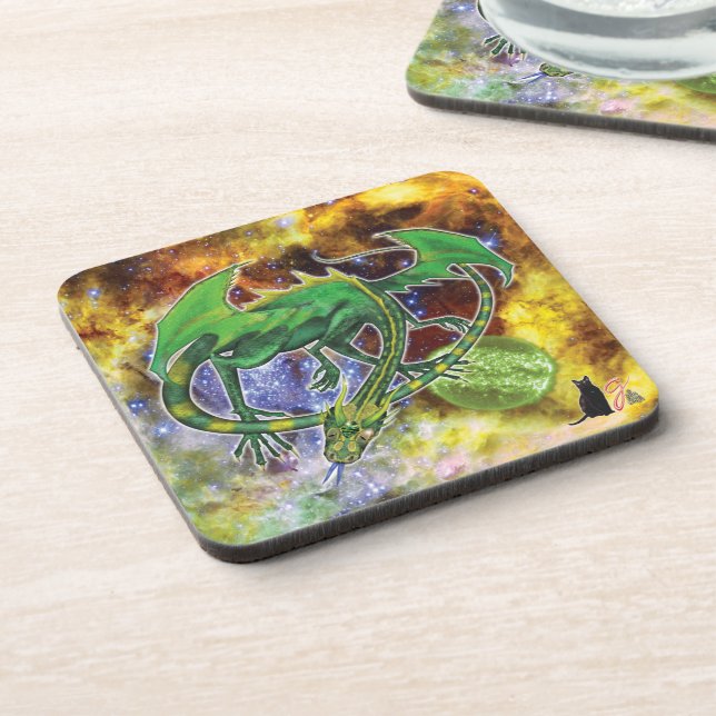 Dessous de verre Emerald Cosmic Dragon (Côté gauche)