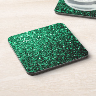 Dessous-de-verre Émeraude de parties scintillant verte