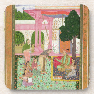 Dessous-de-verre Empereur Jahangir (1569-1627) avec son époux et