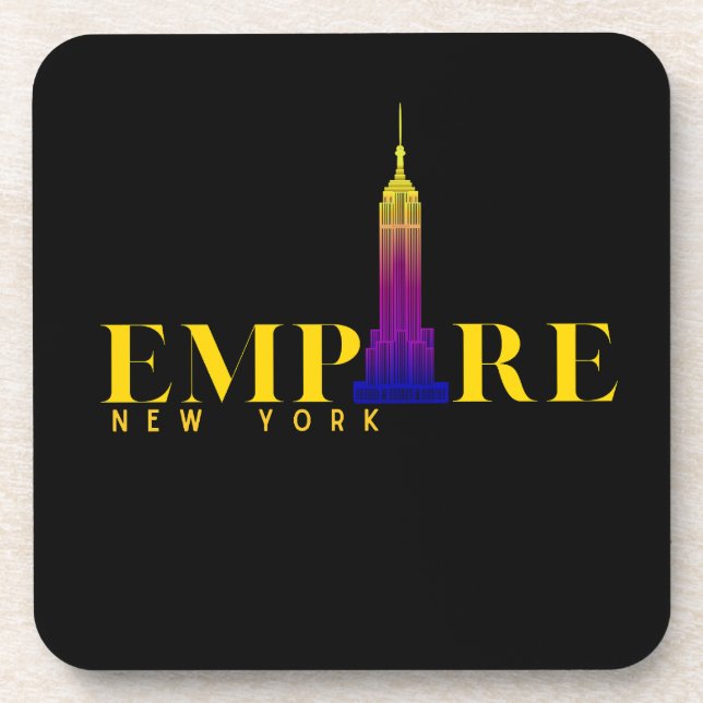 Dessous-de-verre Empire State Building-New York-Or vibrant (Devant)