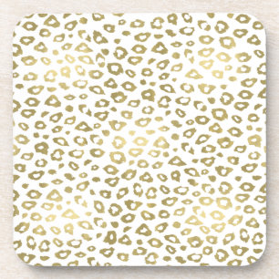Dessous-de-verre Empreinte de léopard blanc d'Ombre d'or