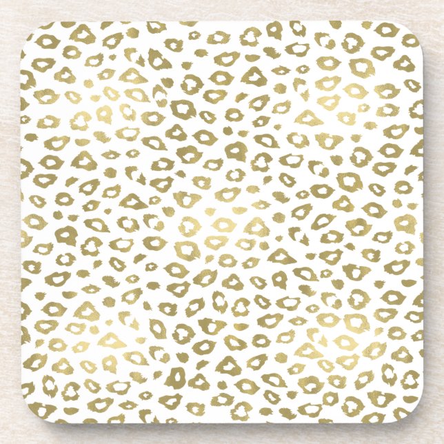 Dessous-de-verre Empreinte de léopard blanc d'Ombre d'or (Devant)