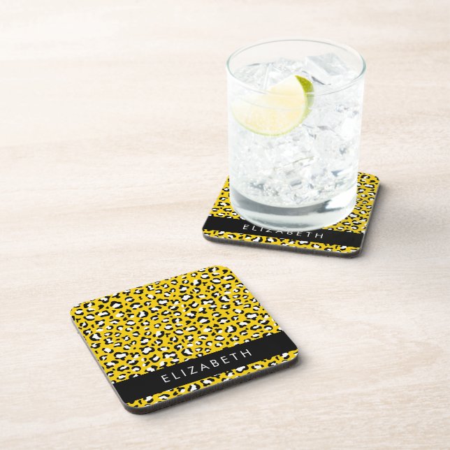 Dessous-de-verre Empreinte de léopard, Spots, Leopard Jaune, Votre  (Côté Droit)