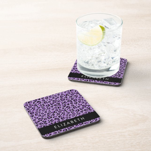 Dessous-de-verre Empreinte de léopard, Spots, Leopard Violet, Votre (Côté Droit)